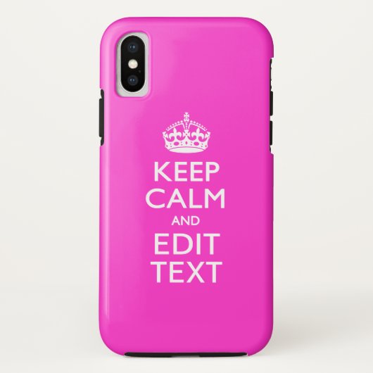 保パーソナライズされたCalm Your Text on Hot Pink Case-Mate iPhoneケース (裏面)