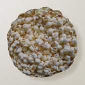 保パーソナライズされたPopcornのテキスト ラウンドクッション (裏面)