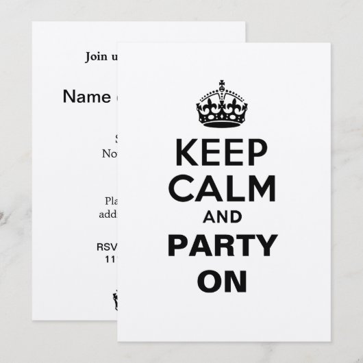 保パーティー 招待状 (正面/裏面)