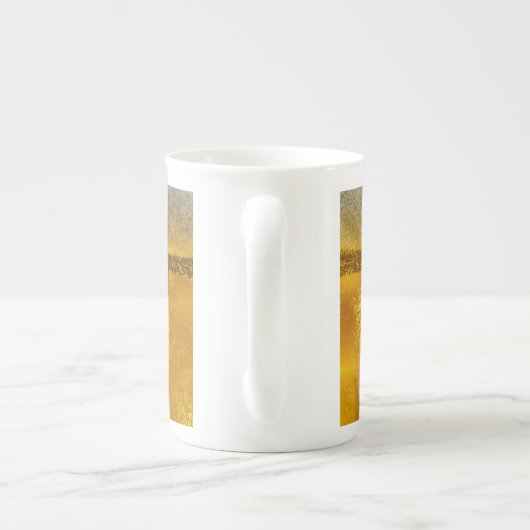 保ビールのテキストを落ち着けカッコいいて ボーンチャイナマグカップ (裏面)