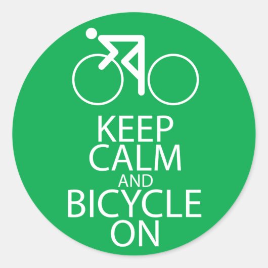 保プリント自転車アートのギフトグリーン ラウンドシール (正面)