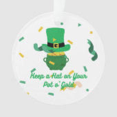 保ポットの金ゴールド オーナメント (正面)