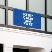 保モダンタイポグラフィ白青 横断幕 (ビルの外側)