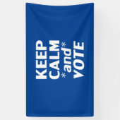 保モダンタイポグラフィ白青 横断幕 (縦)