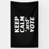 保モダンタイポグラフィ白黒 横断幕 (縦)