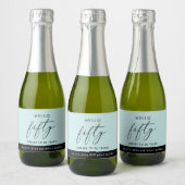 保モダン保パーソナライズされた50誕生日 スパークリングワインラベル (ボトル)