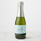 保モダン保パーソナライズされた50誕生日 スパークリングワインラベル (正面)