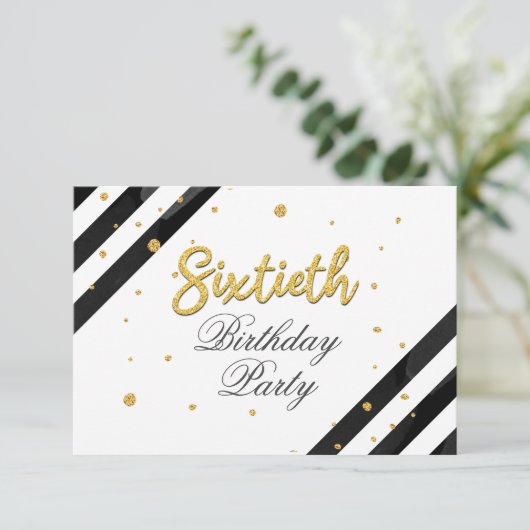 保モダン保60誕生日 招待状 (スタンド正面)