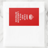 保ラブラドールレトリバーを抱き締める 長方形シール (バッグ)