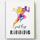 保ランニング引用文やる気を起こさせるの贈り物 フォトプラーク (正面)