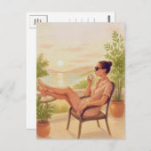 保リラックス水色はがき ポストカード (正面/裏面)