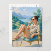 保リラックス水色はがき ポストカード (正面/裏面)