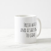 保保のサイン"新鮮な水とキャンプのための安全な場所。 コーヒーマグカップ (正面右)