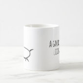 保保のサイン「良い女性がここに住んでいる」手描き コーヒーマグカップ (中央)