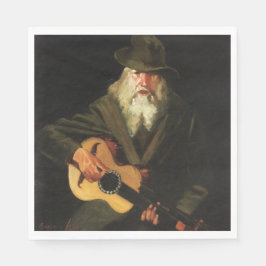 保保ミュージシャン（ギタリスト老人）(ヴィンテージ) スタンダードランチョンナプキン