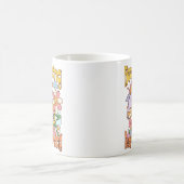 保保栽培 – キノコと花 コーヒーマグカップ (中央)