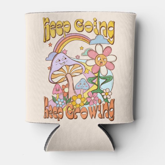 保保栽培 – キノコと花 缶クーラー (正面)