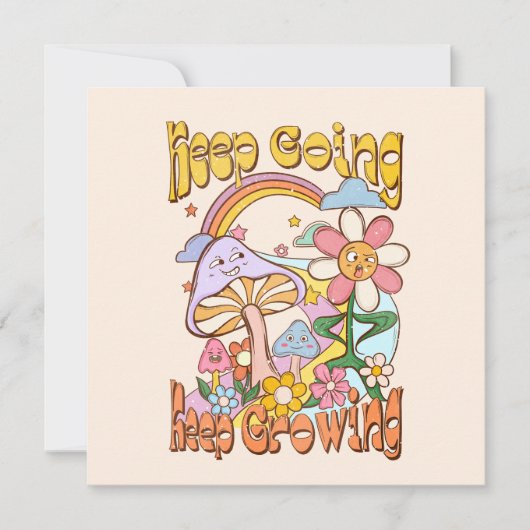 保保生育中 – キノコと花 (正面)