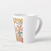 保保生育中 – キノコと花 カフェラテマグ (右アングル)