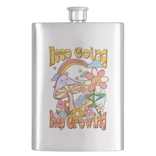 保保生育中 – キノコと花 フラスク (正面)