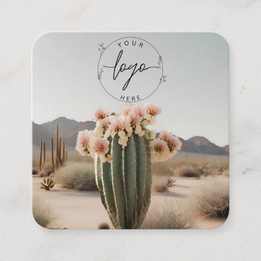 保保 | フラワーサボテン | 美学 スクエア名刺 (正面)