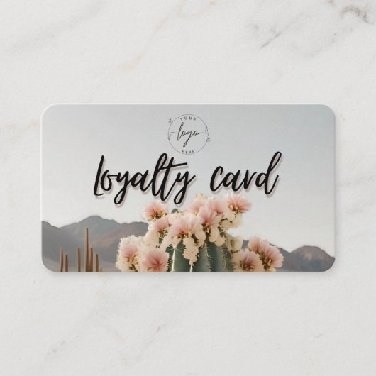 保保 | フラワーサボテン | 美学 | ロイヤリティカード 名刺 (正面)