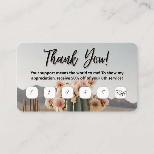 保保 | フラワーサボテン | 美学 | ロイヤリティカード 名刺 (裏面)