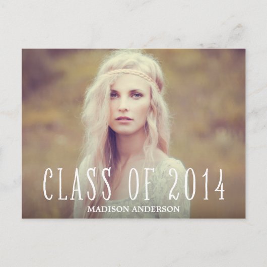 保保 | 卒業式はがき招待状 インビテーションポストカード (正面)