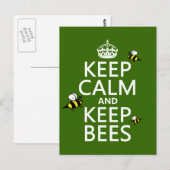 保保Calm and Bees – すべての色 ポストカード (正面/裏面)