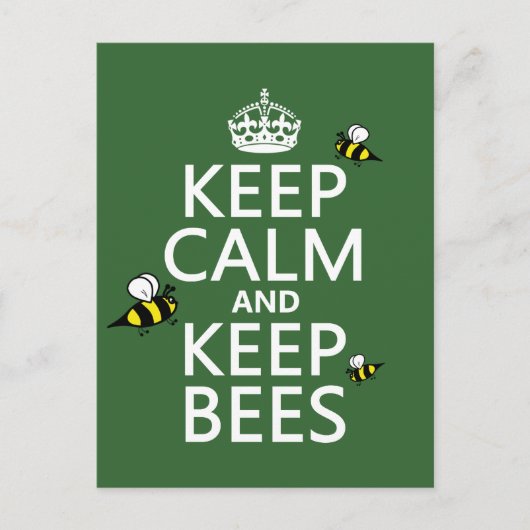 保保Calm and Bees – すべての色 ポストカード (正面)