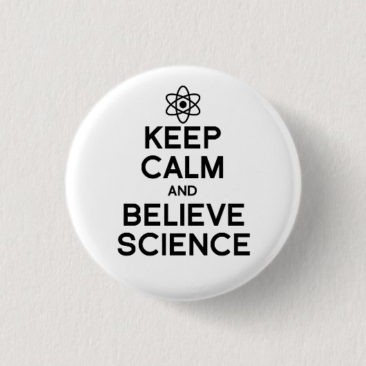 保信じ科学学 缶バッジ (正面)