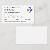 保健医療オフィスアポイントメントカード 予約カード (正面/裏面)