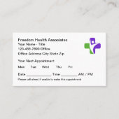 保健医療オフィスアポイントメントカード 予約カード (正面)