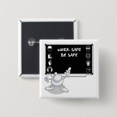 保健及び安全性 缶バッジ (正面&裏面)