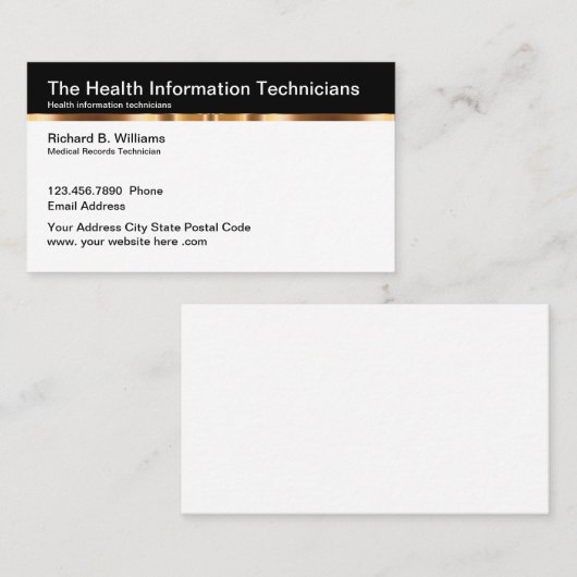 保健情報技術者 名刺 (正面/裏面)