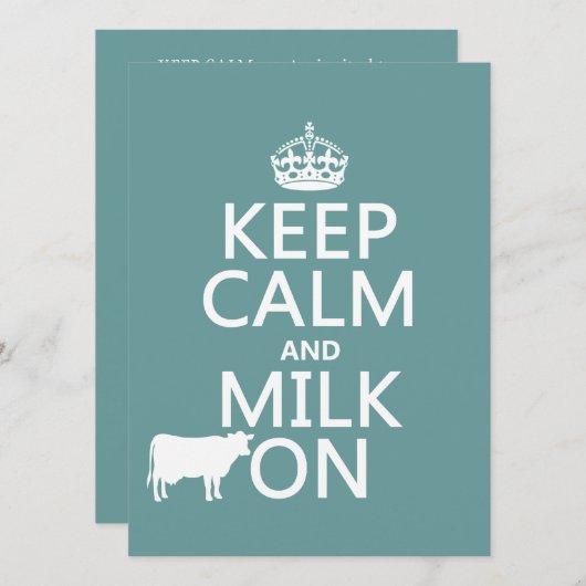 (保全ての色で)落ち着いて乳を飲む 招待状 (正面/裏面)