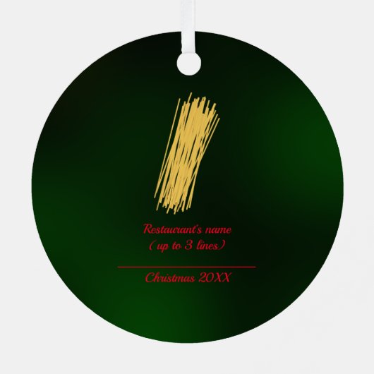 保全部スパゲッティ。休憩。クリスマスラウンド メタルオーナメント (裏面)