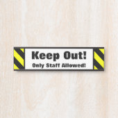 「保出て!」「スタッフのみ!」 はっきりしたドアサイン サインプレート (正面)