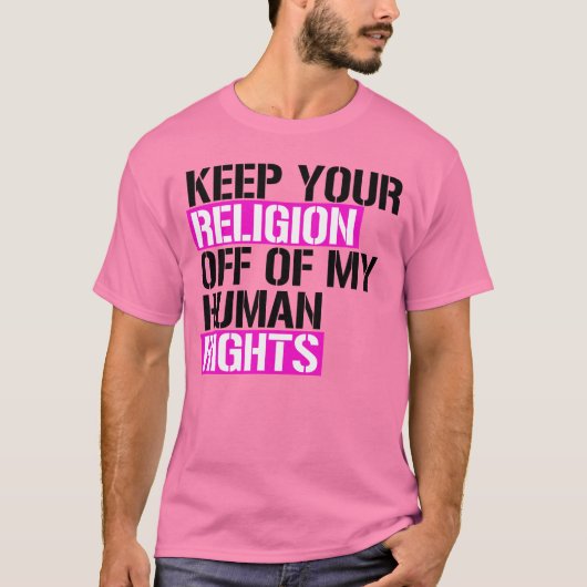 保君の宗教は僕の人権に反する Tシャツ (正面)