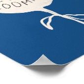 保咲く引用文ネイビー感動的ブルーホワイト ポスター (角)