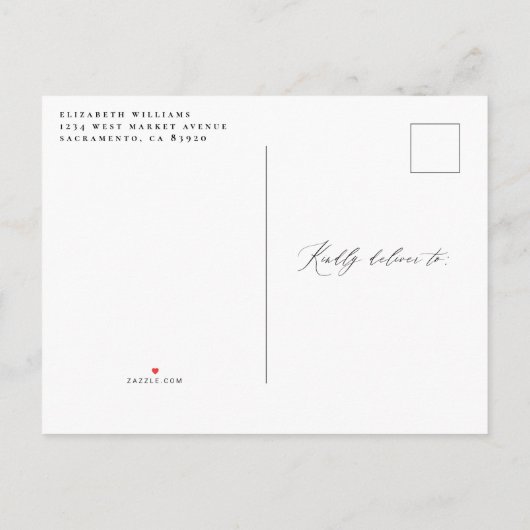 保存しないでください 日程変更のお知らせ 新しい日程発表 インビテーションポストカード (裏面)