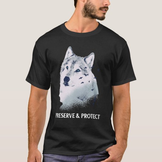 保存し保護て狼と狼のパックConserv Tシャツ (正面)