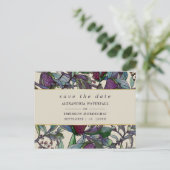 保存する日付の水色の梅の紫のフローラ ポストカード (スタンド正面)