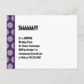 保存する日付サプライズ50th紫モダン黒04 案内ポストカード (裏面)