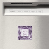 保存する日付マグネットフローラリーフパープルシルバーSQ マグネット (インサイチュ (食洗機))