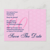 保存する日付任意の年のサプライズ誕生日ブルーS12 案内ポストカード (裏面)