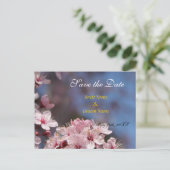 保存する日付，かわいらし春さくらんぼ花 案内ポストカード (スタンド正面)