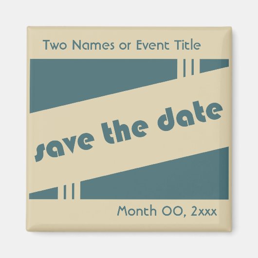 保存する日付：レトロ： マグネット (正面)