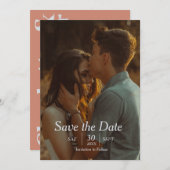 保存する日付：愛とコミットメントお祝い 招待状 (正面/裏面)