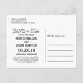 保存する日付 – 秋素朴の金ゴールドフローラストライプ 案内ポストカード (裏面)